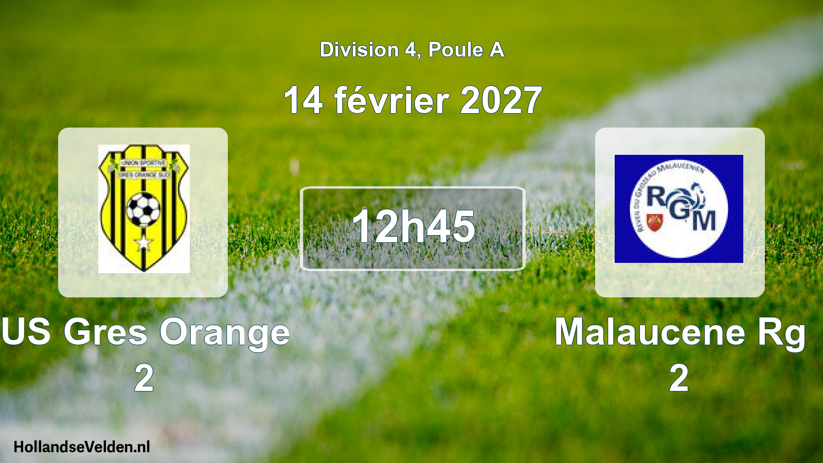 Match programmé: US Gres Orange 2 - Malaucene Rg 2 (14 février 2027)