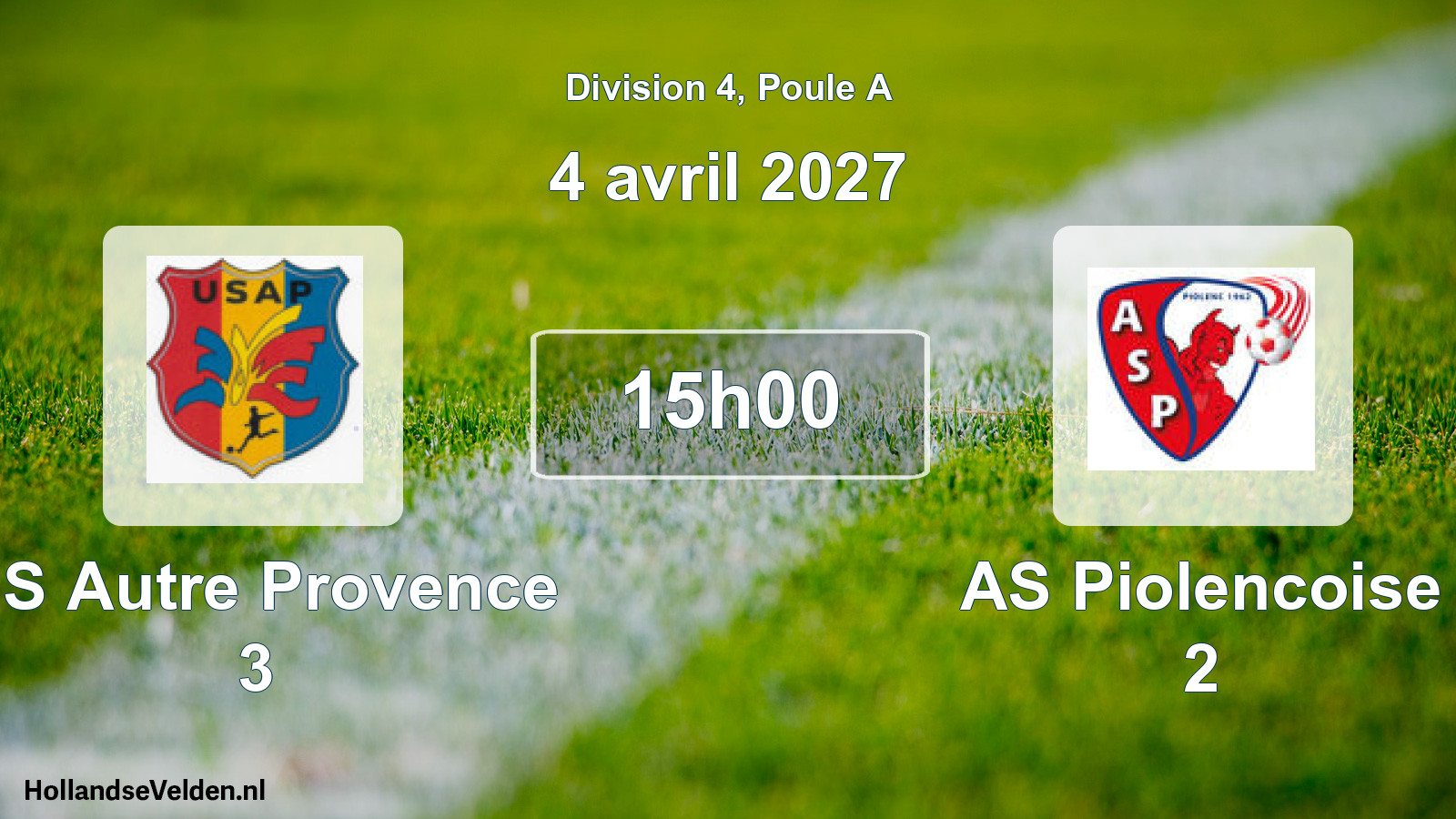 Match programmé: US Autre Provence 3 - AS Piolencoise 2 (4 avril 2027)