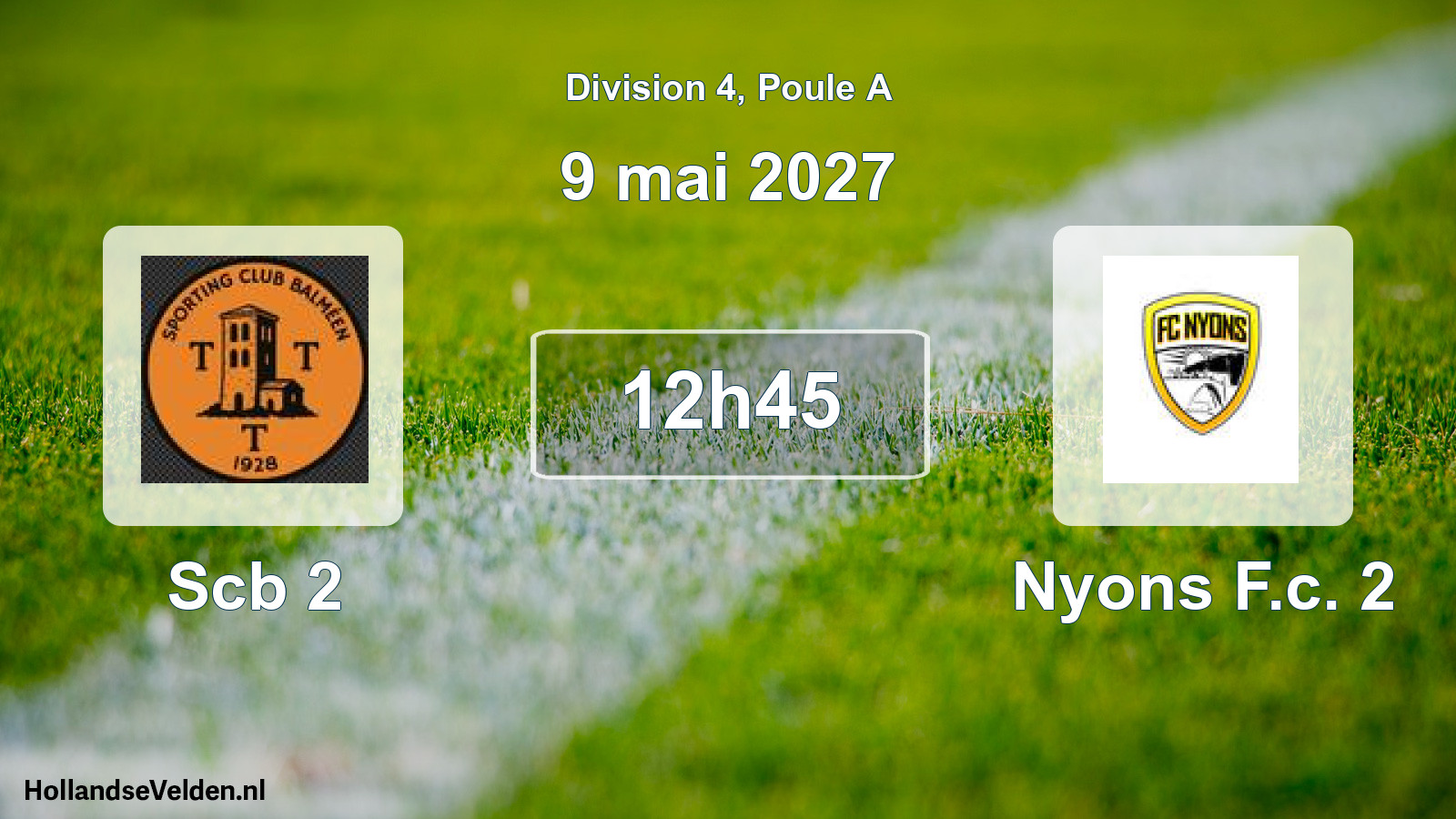 Geplande wedstrijd: Scb 2 - Nyons F.c. 2 (9 mei 2027)
