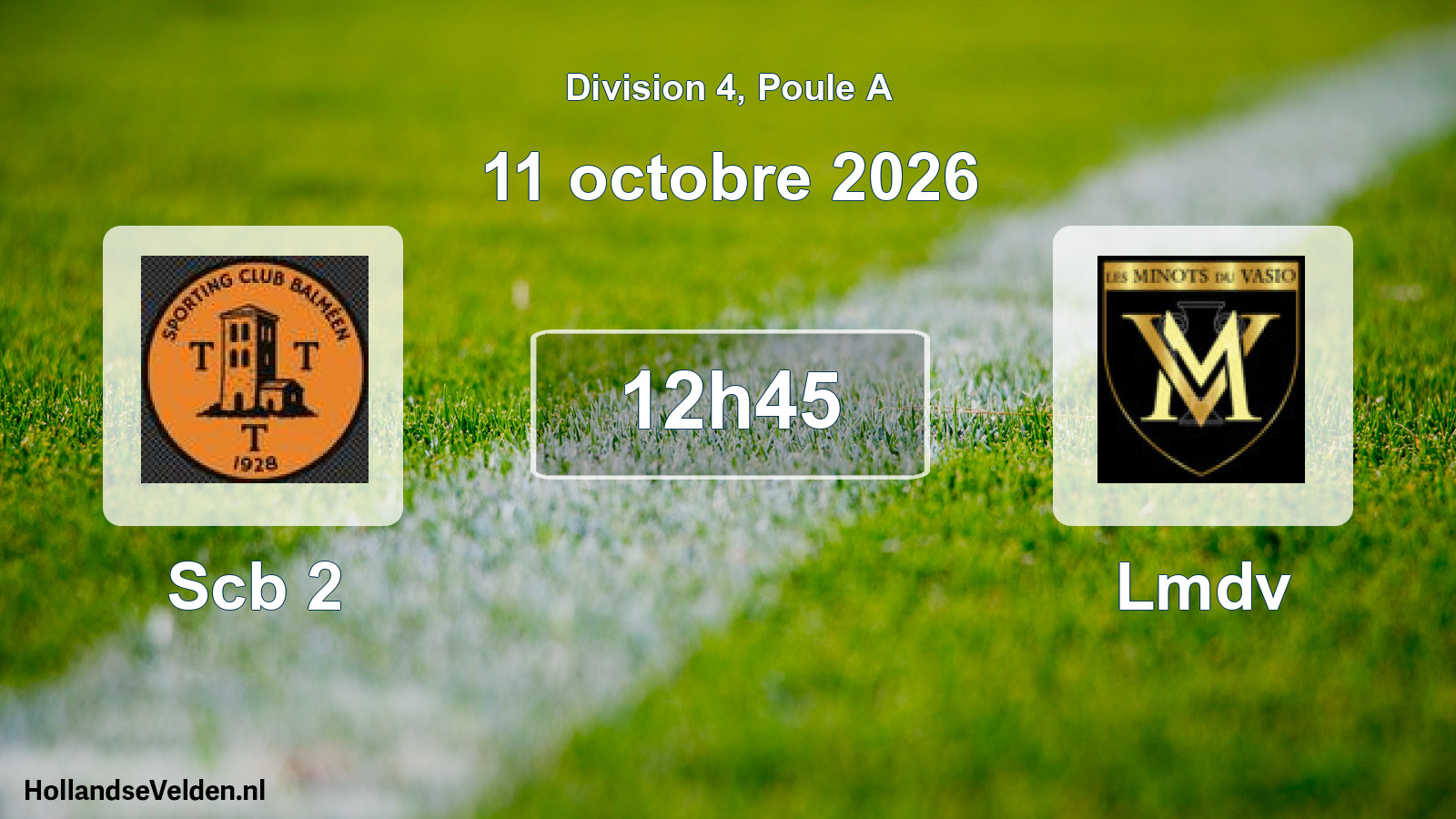 Geplande wedstrijd: Scb 2 - Lmdv (11 oktober 2026)