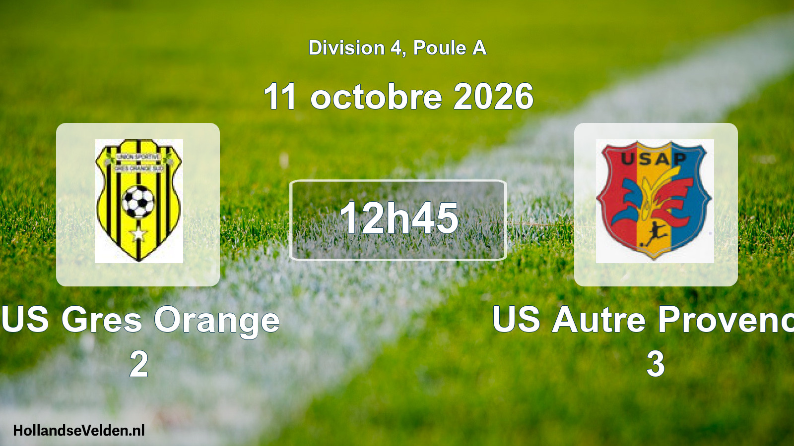 Scheduled Match: US Gres Orange 2 - US Autre Provence 3 (11 October 2026)