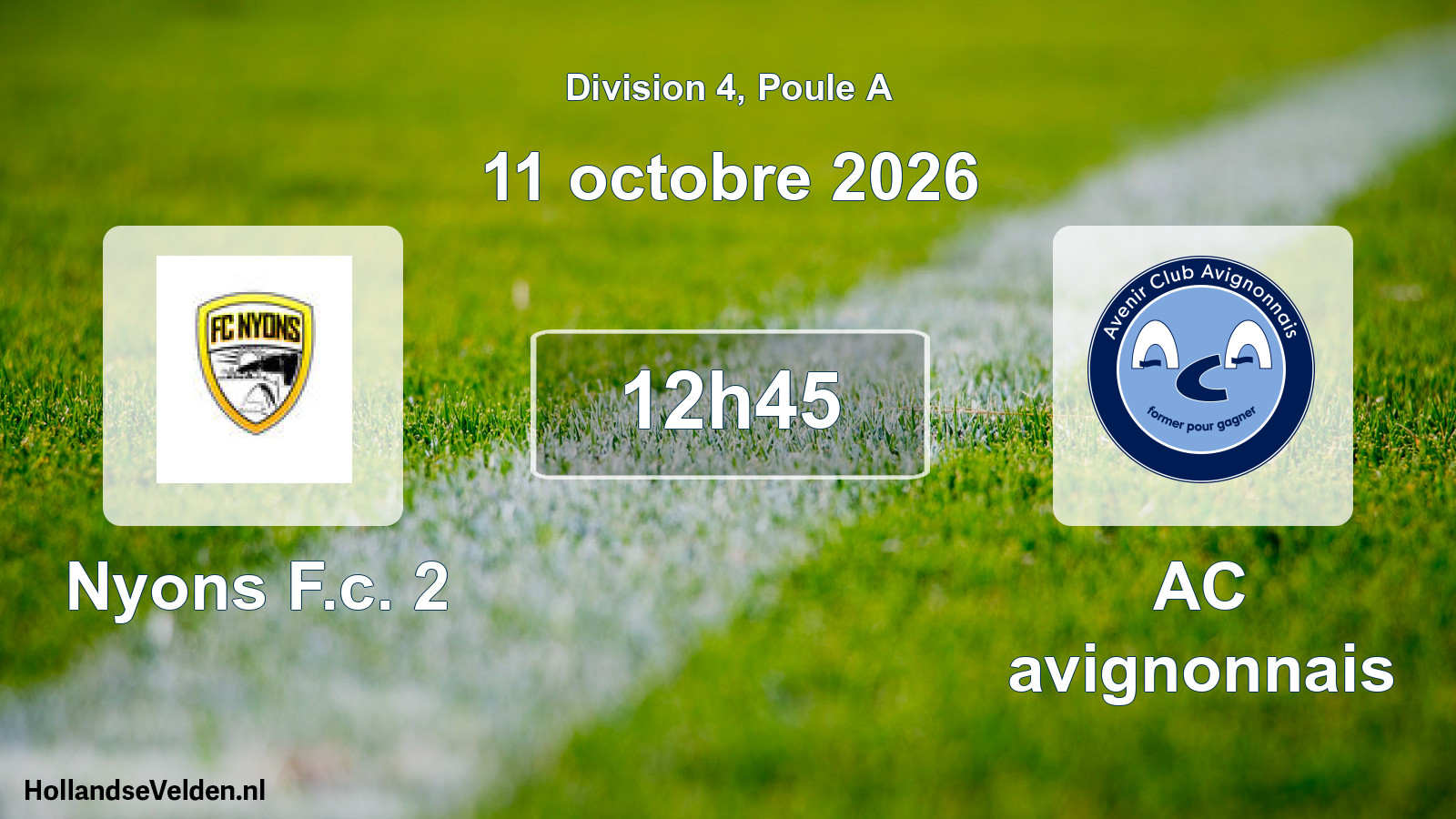 Match programmé: Nyons F.c. 2 - AC avignonnais (11 octobre 2026)