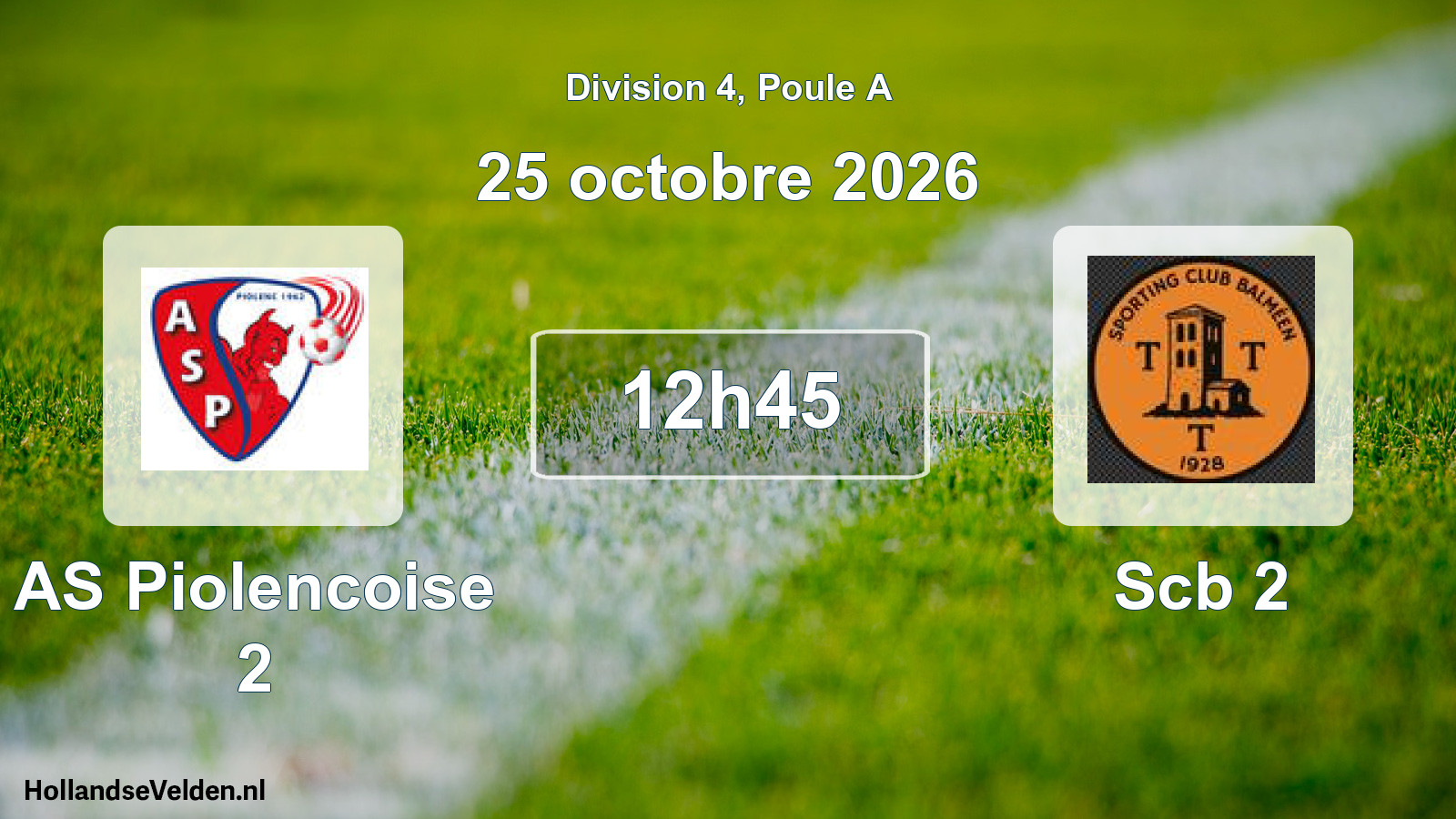 Scheduled Match: AS Piolencoise 2 - Scb 2 (25 October 2026)