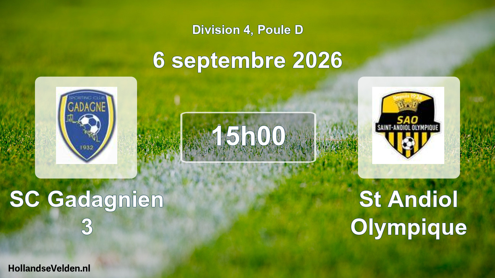 Match programmé: SC Gadagnien 3 - St Andiol Olympique (6 septembre 2026)