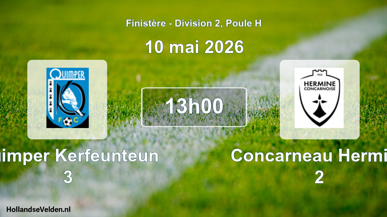 Geplande wedstrijd: Quimper Kerfeunteun 3 - Concarneau Hermine 2 (10 mei 2026)