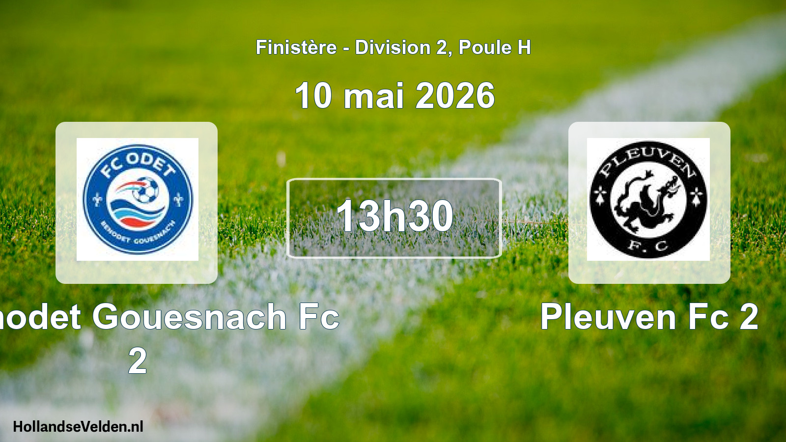 Geplande wedstrijd: Benodet Gouesnach Fc 2 - Pleuven Fc 2 (10 mai 2026)