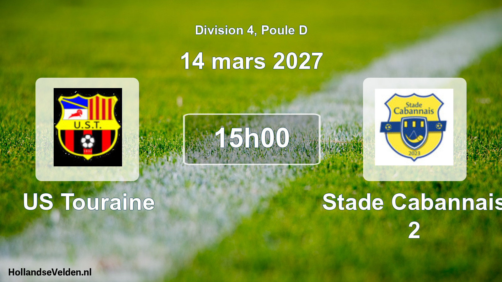 Match programmé: US Touraine - Stade Cabannais 2 (14 mars 2027)