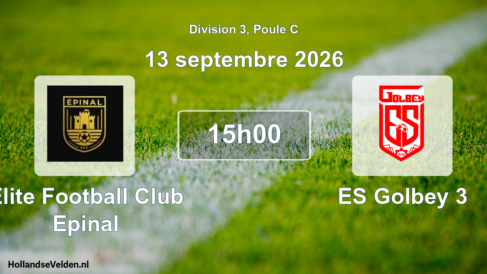 Match programmé: Elite Football Club Epinal - ES Golbey 3 (13 septembre 2026)