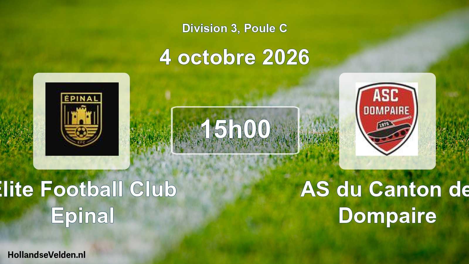 Match programmé: Elite Football Club Epinal - AS du Canton de Dompaire (4 octobre 2026)