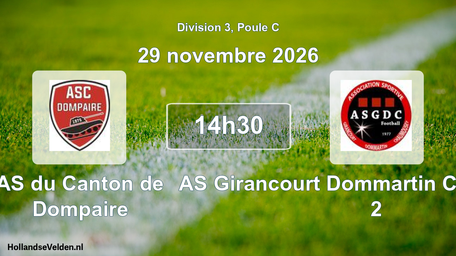 Match programmé: AS du Canton de Dompaire - AS Girancourt Dommartin Chaumousey 2 (29 novembre 2026)