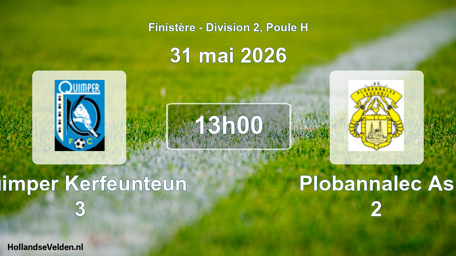 Scheduled Match: Quimper Kerfeunteun 3 - Plobannalec As 2 (31 May 2026)