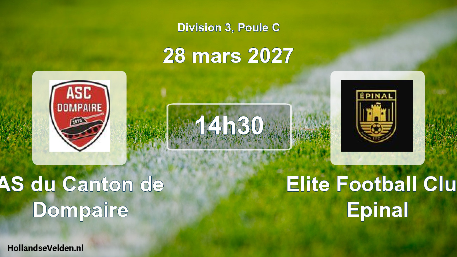 Match programmé: AS du Canton de Dompaire - Elite Football Club Epinal (28 mars 2027)