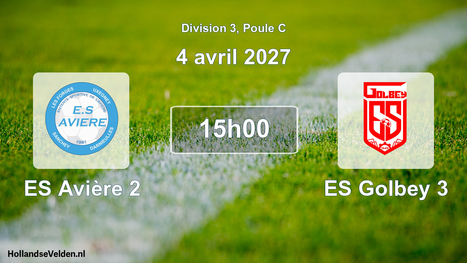 Match programmé: ES Avière 2 - ES Golbey 3 (4 avril 2027)