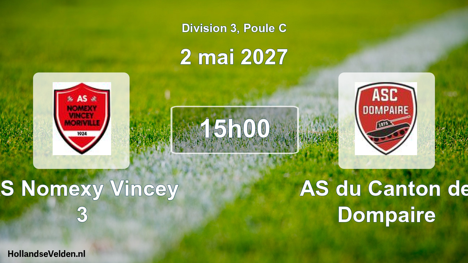 Match programmé: AS Nomexy Vincey 3 - AS du Canton de Dompaire (2 mai 2027)