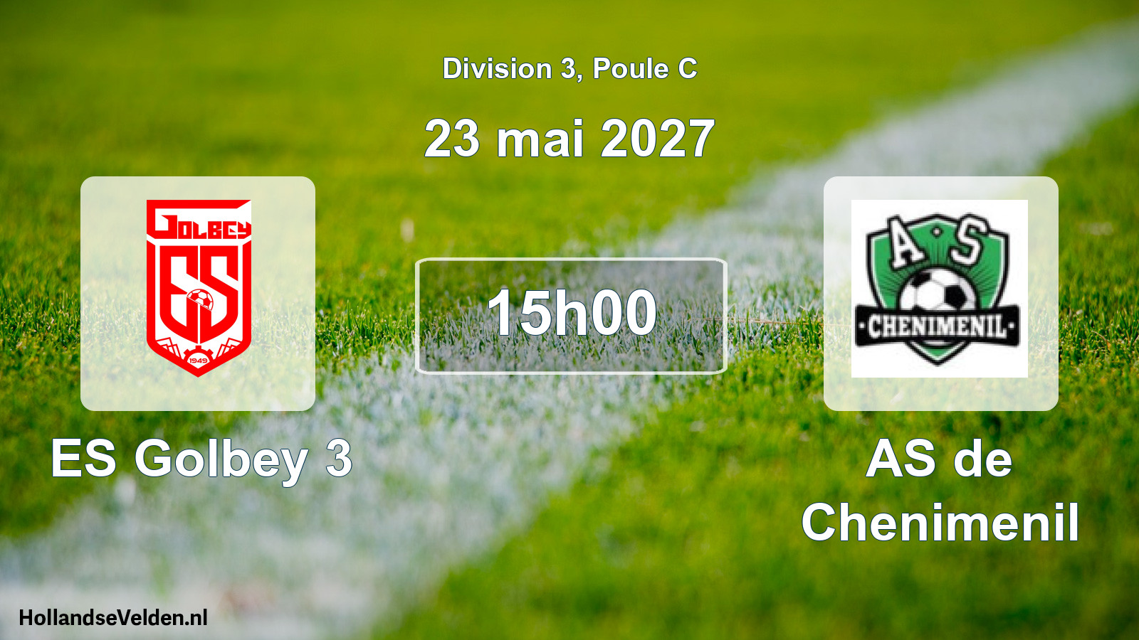 Match programmé: ES Golbey 3 - AS de Chenimenil (23 mai 2027)