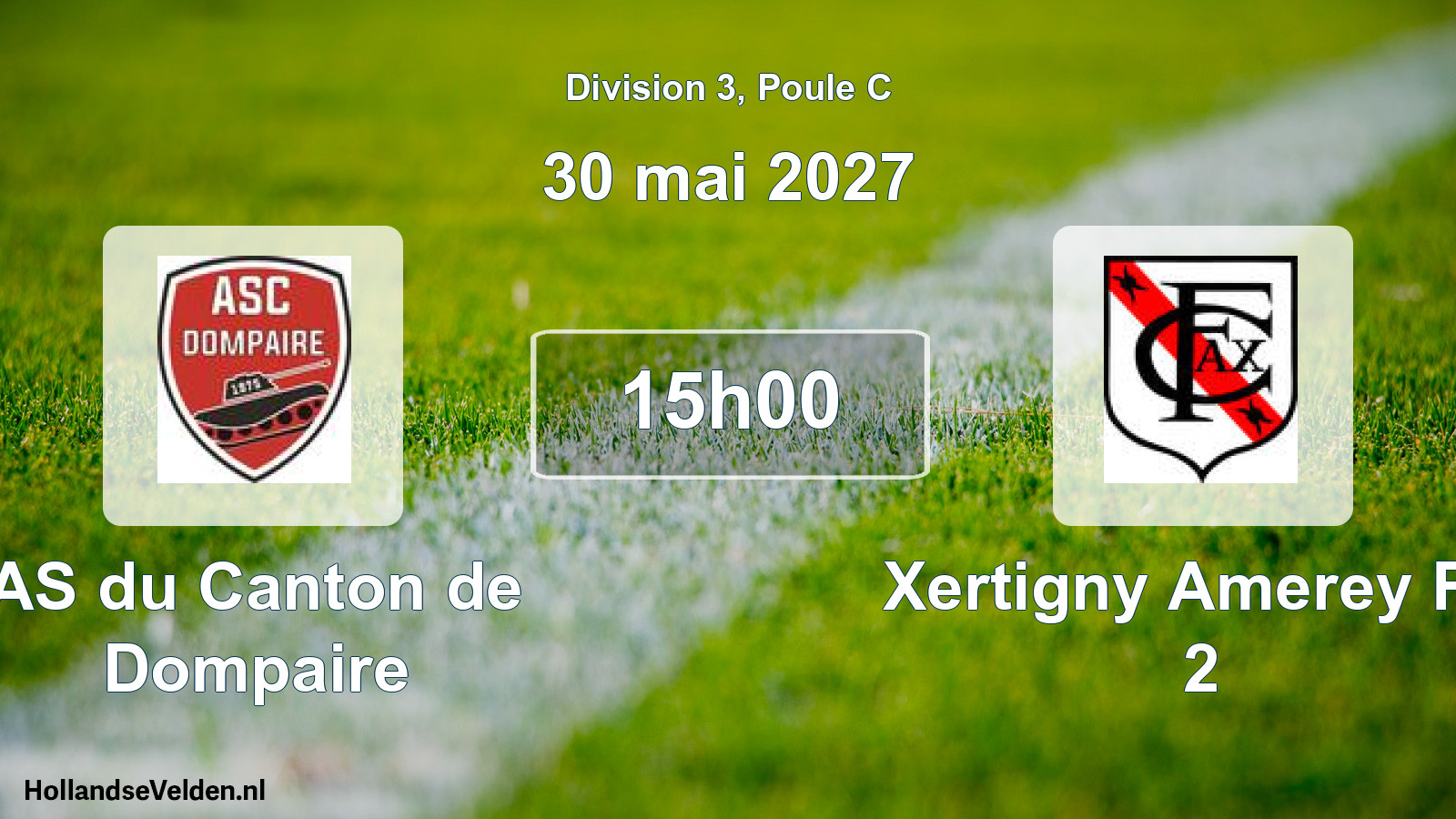 Match programmé: AS du Canton de Dompaire - Xertigny Amerey FC 2 (30 mai 2027)