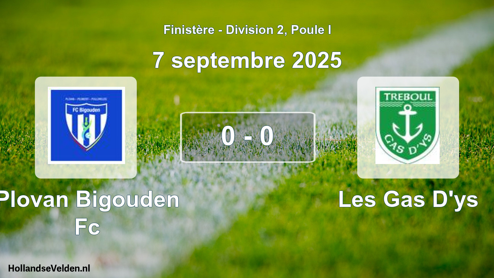 Gespeelde wedstrijd: Plovan Bigouden Fc - Les Gas D'ys 0 - 0 (7 septembre 2025)