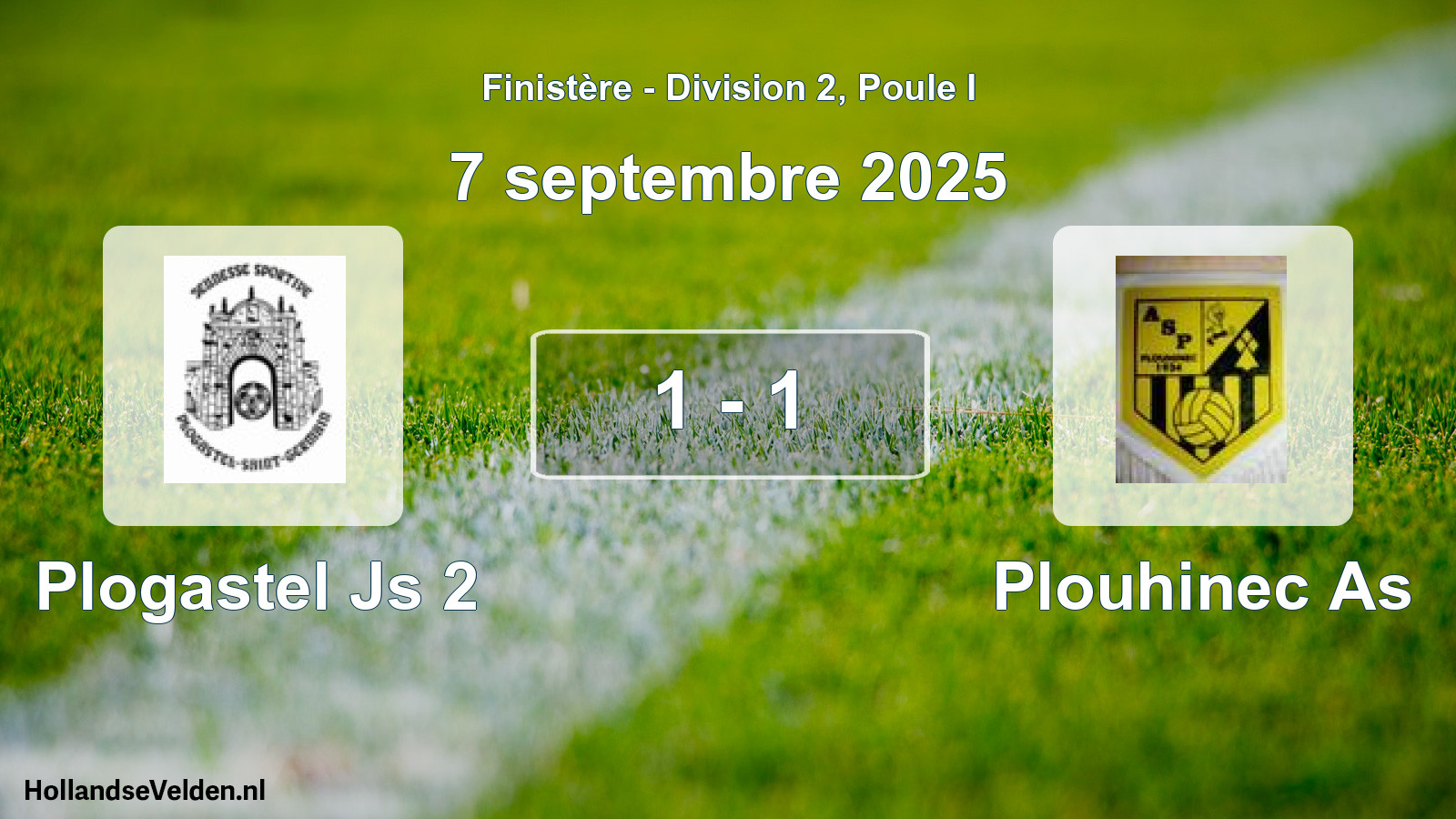 Gespeelde wedstrijd: Plogastel Js 2 - Plouhinec As 1 - 1 (7 september 2025)