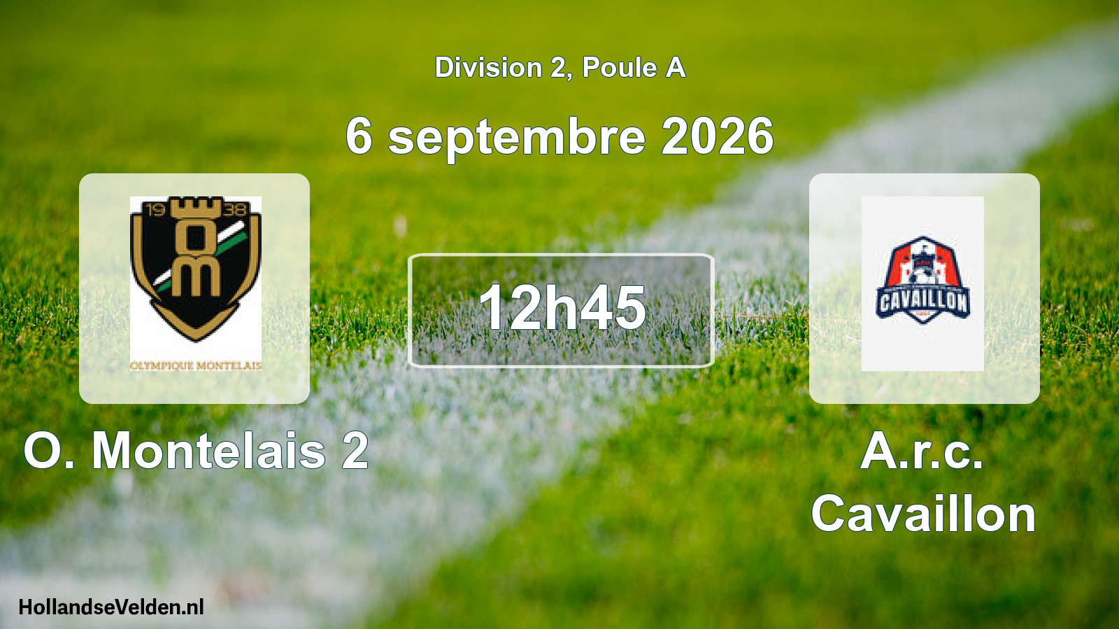 Match programmé: O. Montelais 2 - A.r.c. Cavaillon (6 septembre 2026)