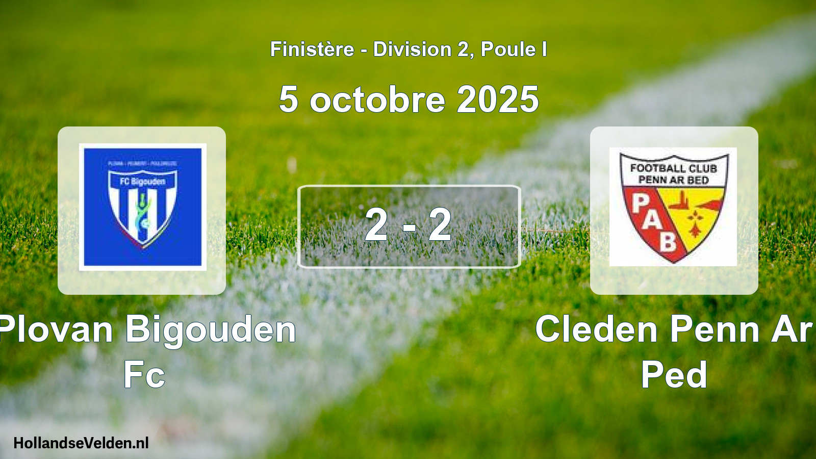 Gespeelde wedstrijd: Plovan Bigouden Fc - Cleden Penn Ar Ped 2 - 2 (5 oktober 2025)