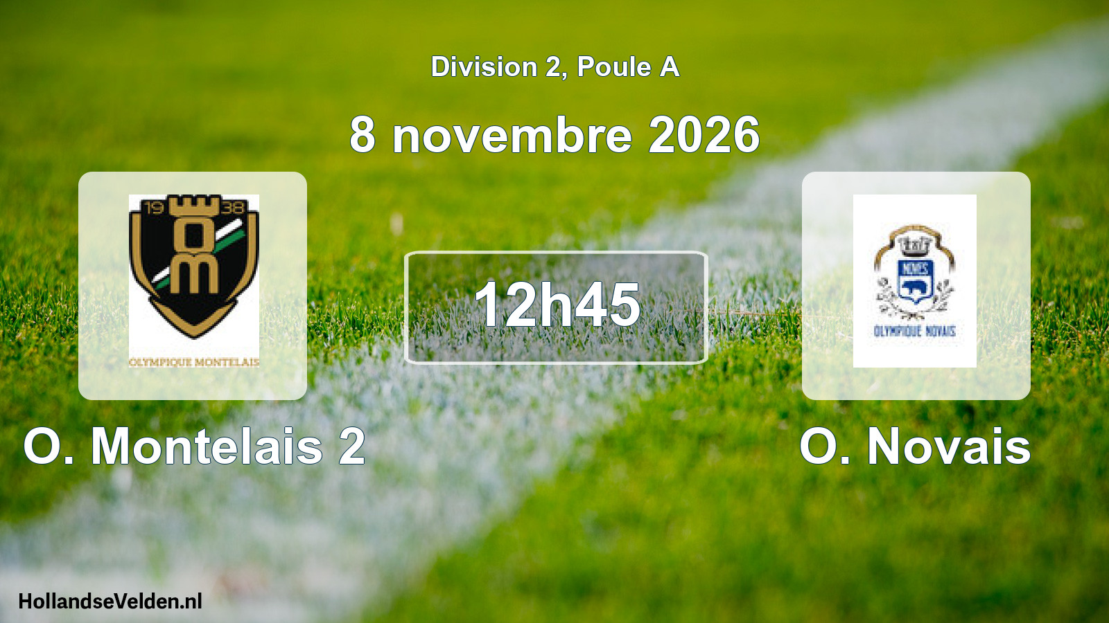 Match programmé: O. Montelais 2 - O. Novais (8 novembre 2026)