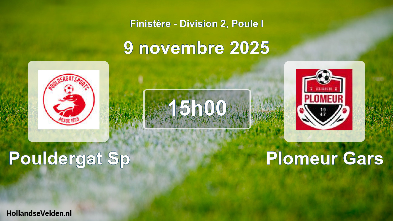 Geplande wedstrijd: Pouldergat Sp - Plomeur Gars (9 novembre 2025)
