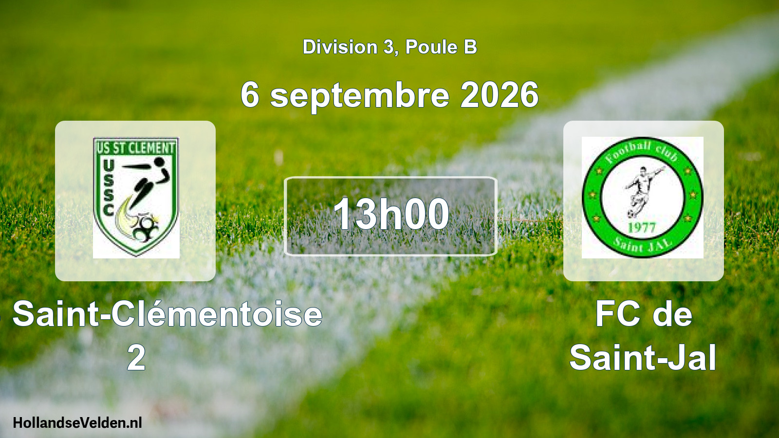 Match programmé: US Saint-Clémentoise 2 - FC de Saint-Jal (6 septembre 2026)