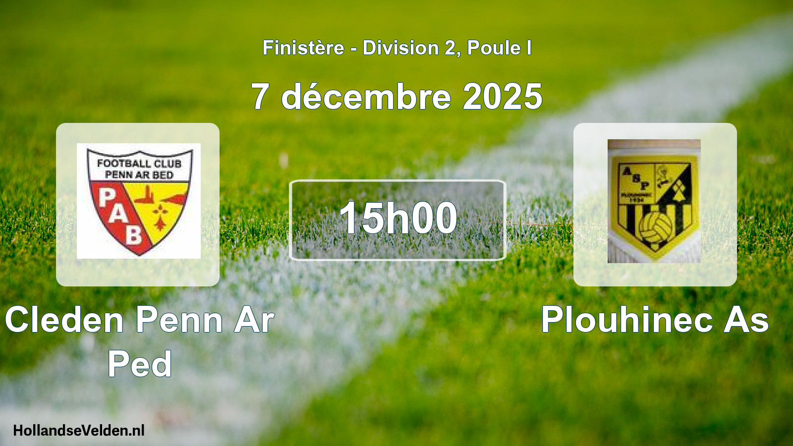Geplande wedstrijd: Cleden Penn Ar Ped - Plouhinec As (7 december 2025)