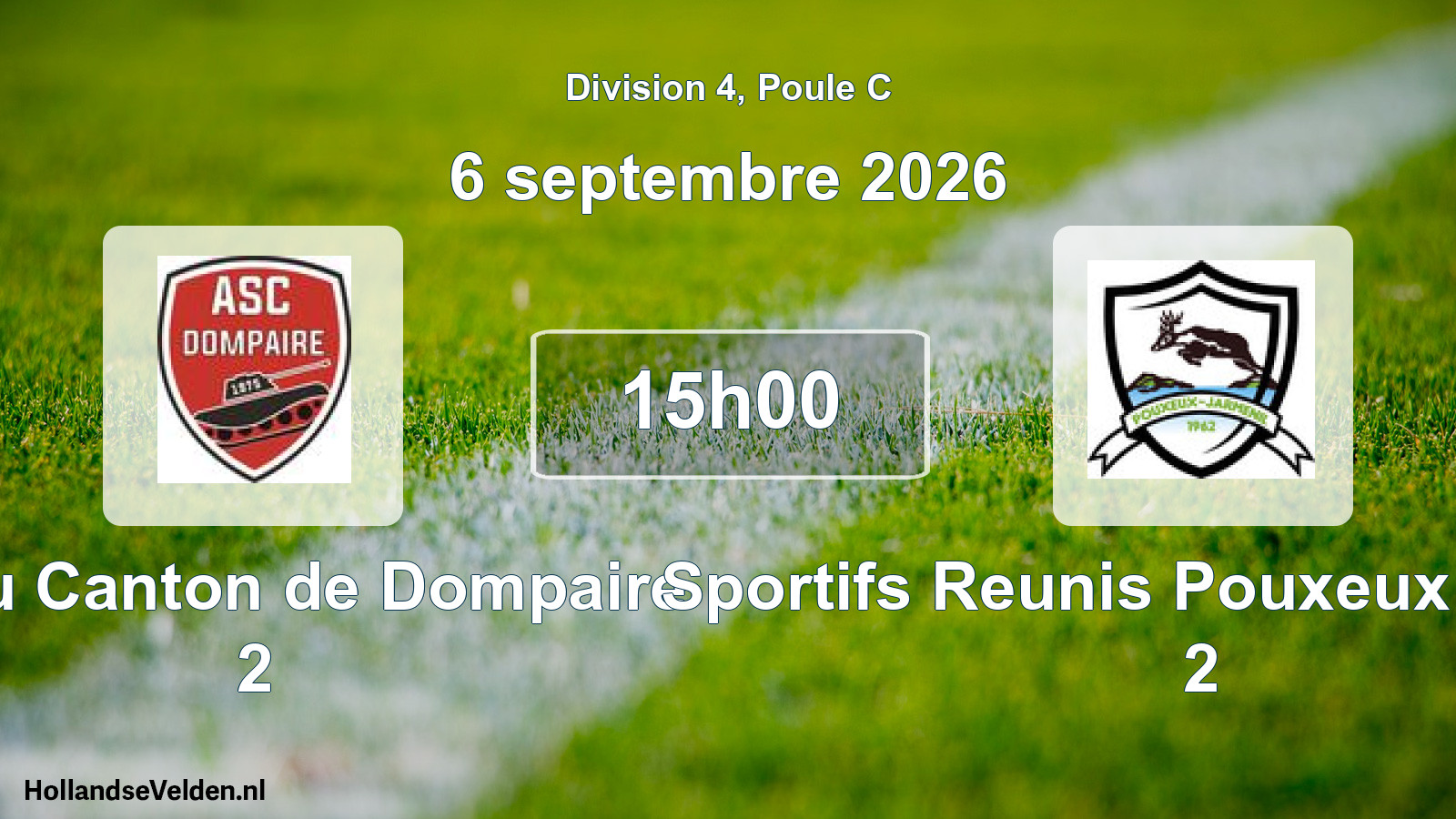 Scheduled Match: AS du Canton de Dompaire 2 - Sportifs Reunis Pouxeux Jarmenil 2 (6 September 2026)