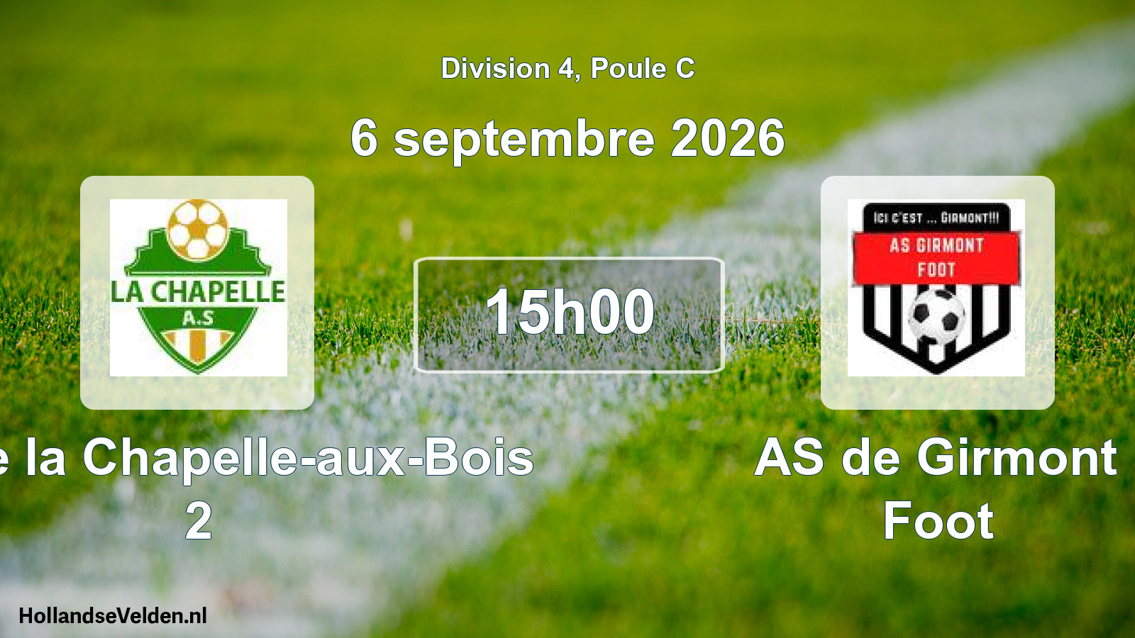 Match programmé: AS de la Chapelle-aux-Bois 2 - AS de Girmont Foot (6 septembre 2026)