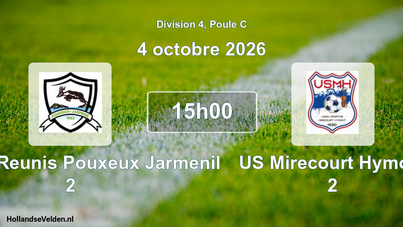 Match programmé: Sportifs Reunis Pouxeux Jarmenil 2 - US Mirecourt Hymont 2 (4 octobre 2026)