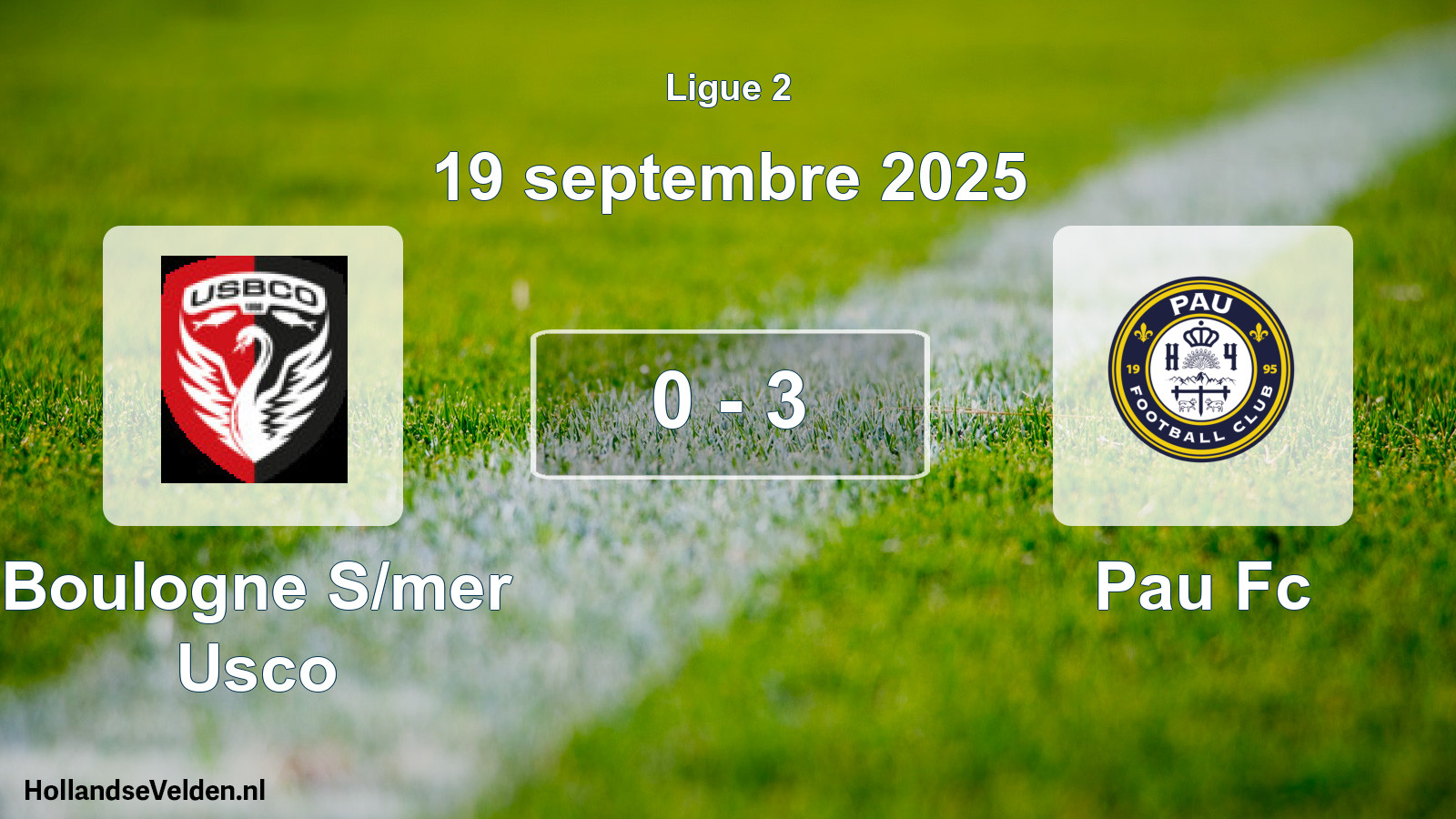 Gespeelde wedstrijd: Boulogne S/mer Usco - Pau Fc 0 - 3 (19 september 2025)