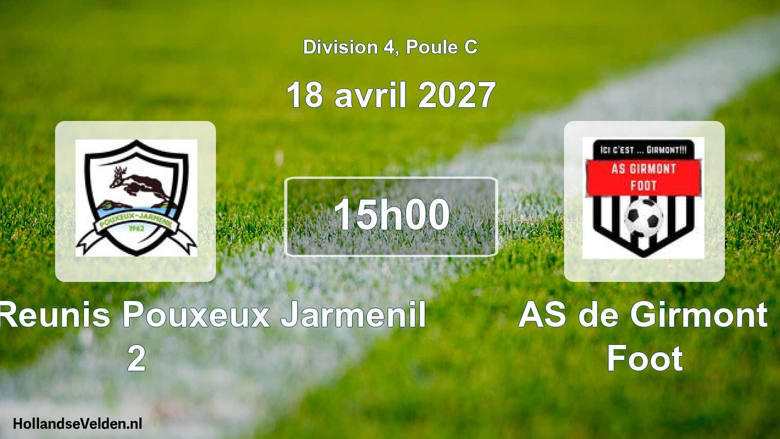 Match programmé: Sportifs Reunis Pouxeux Jarmenil 2 - AS de Girmont Foot (18 avril 2027)