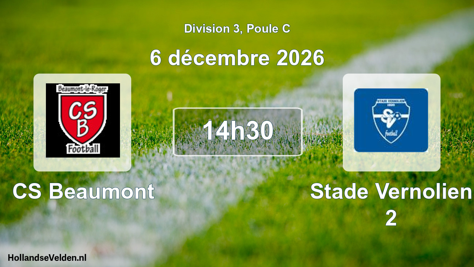 Match programmé: CS Beaumont - Stade Vernolien 2 (6 décembre 2026)
