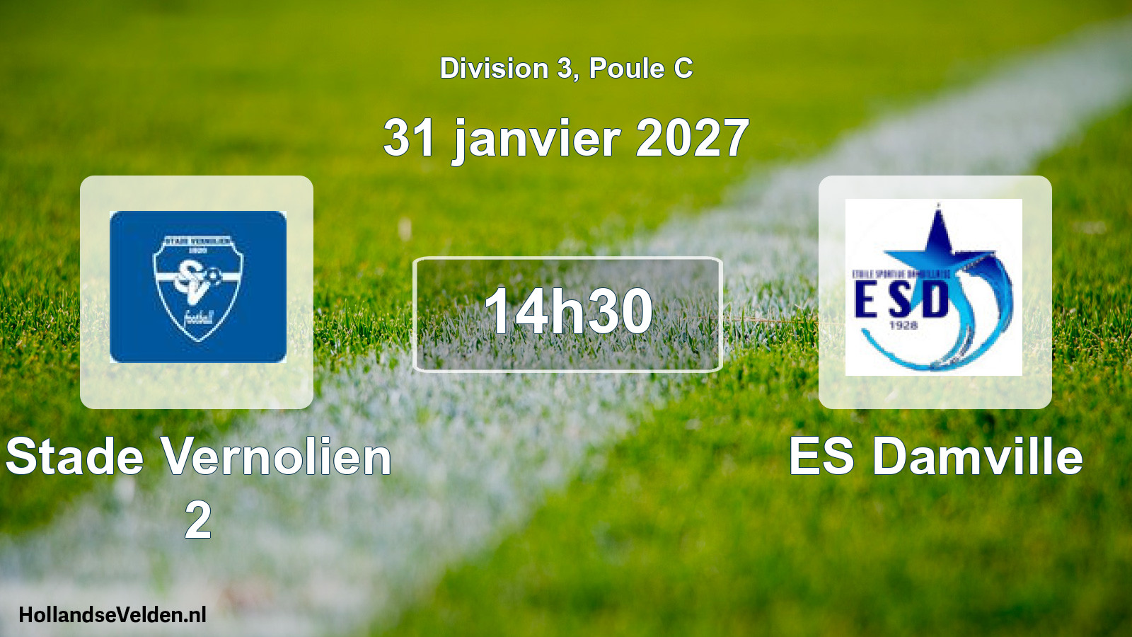 Match programmé: Stade Vernolien 2 - ES Damville (31 janvier 2027)