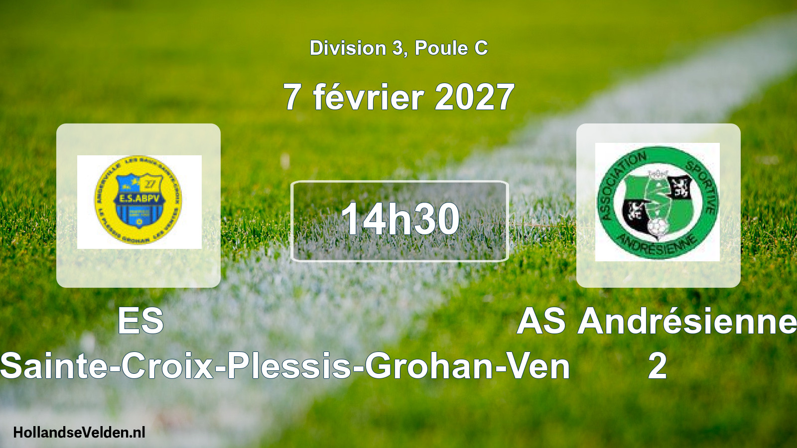 Match programmé: ES Angerville-Baux-Sainte-Croix-Plessis-Grohan-Ven - AS Andrésienne 2 (7 février 2027)