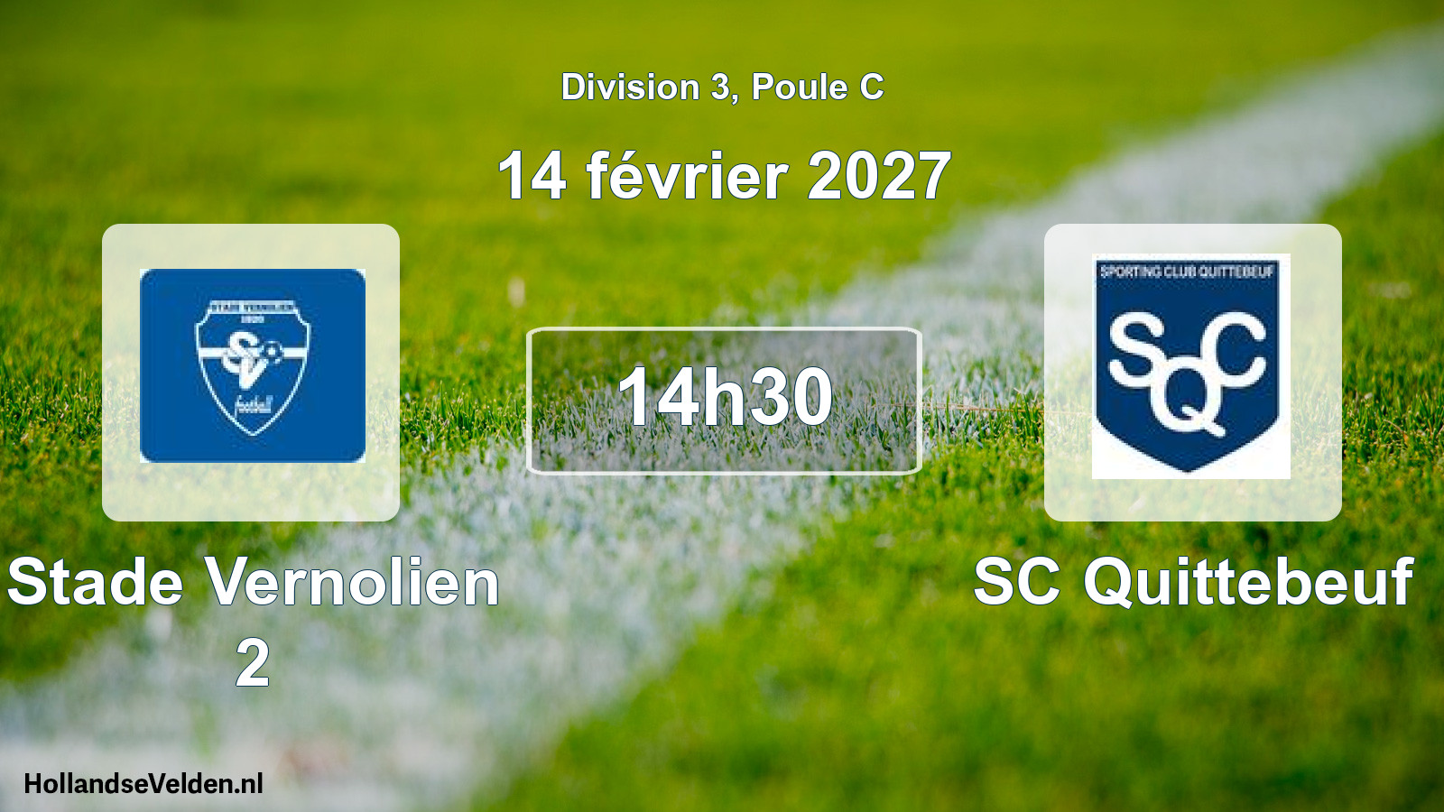 Match programmé: Stade Vernolien 2 - SC Quittebeuf (14 février 2027)