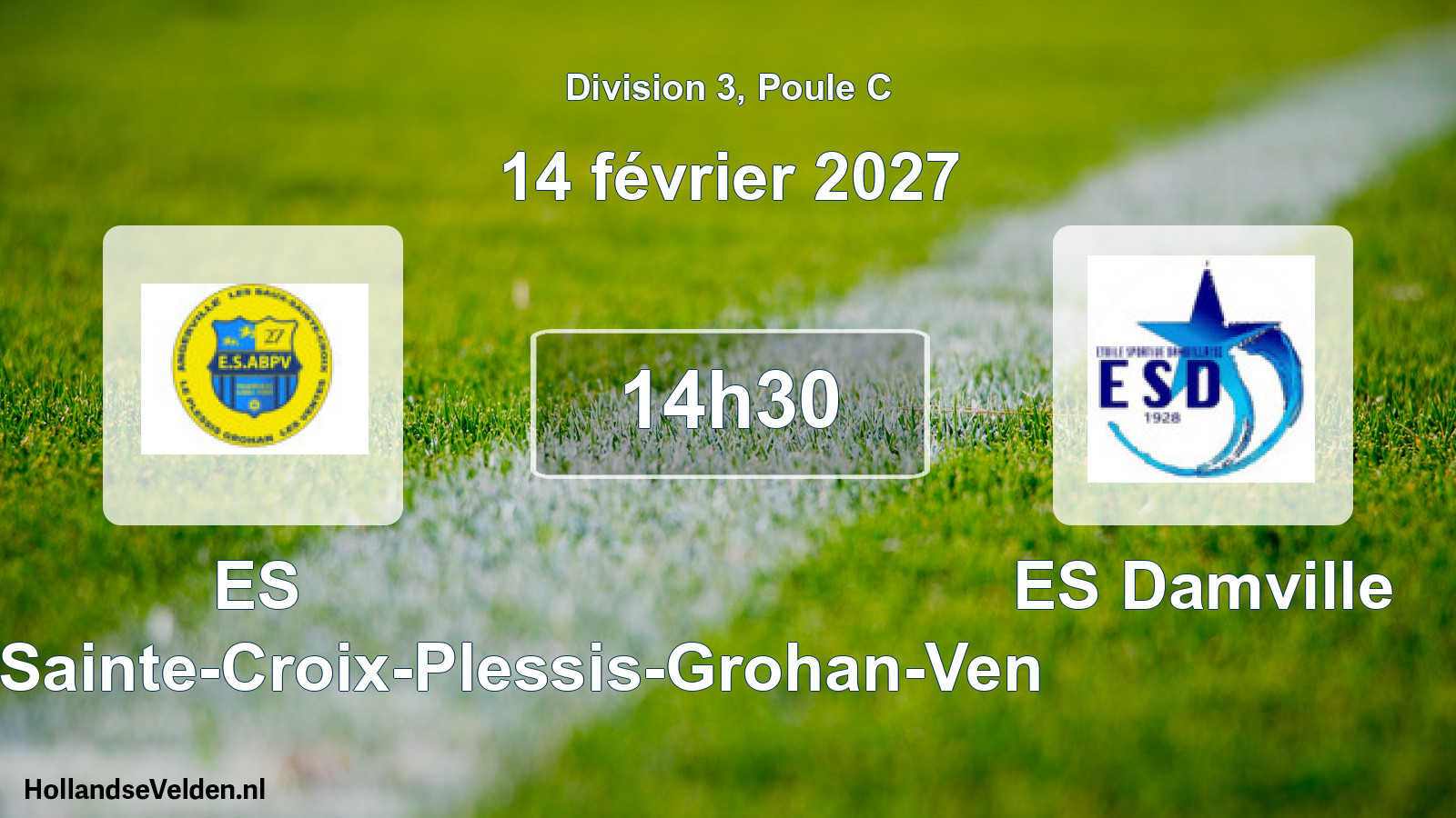 Match programmé: ES Angerville-Baux-Sainte-Croix-Plessis-Grohan-Ven - ES Damville (14 février 2027)