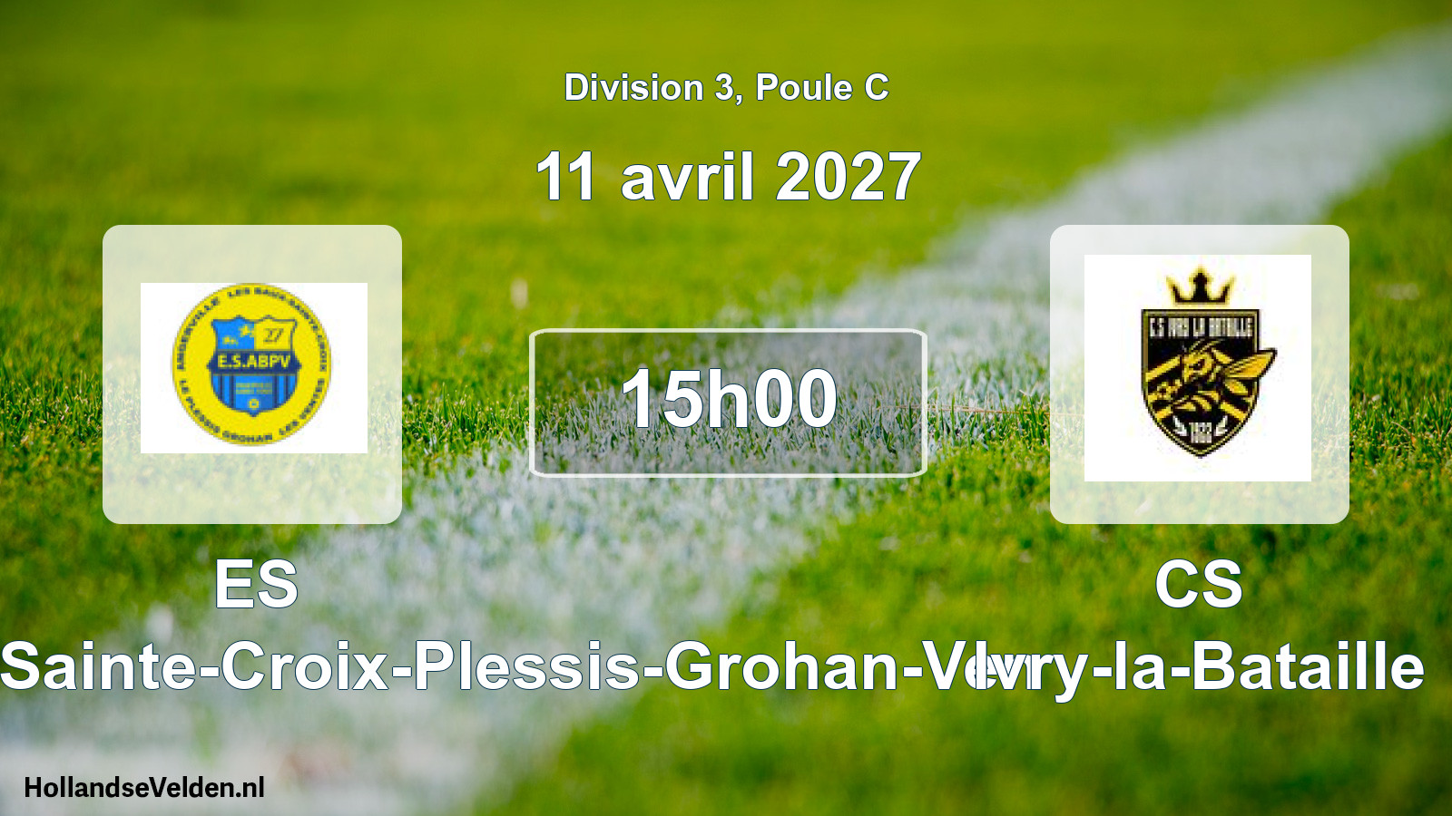 Match programmé: ES Angerville-Baux-Sainte-Croix-Plessis-Grohan-Ven - CS Ivry-la-Bataille (11 avril 2027)