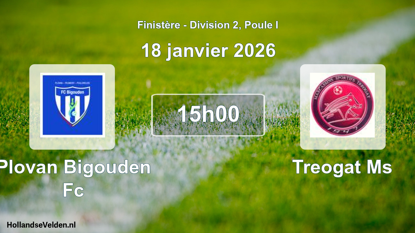 Geplande wedstrijd: Plovan Bigouden Fc - Treogat Ms (18 januari 2026)