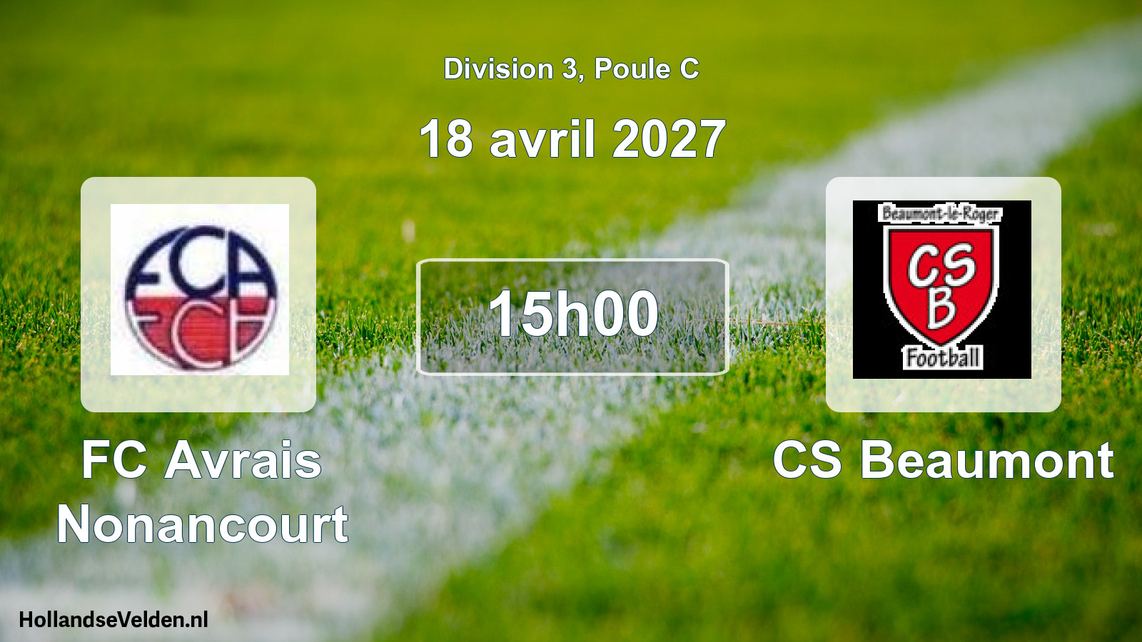 Match programmé: FC Avrais Nonancourt - CS Beaumont (18 avril 2027)