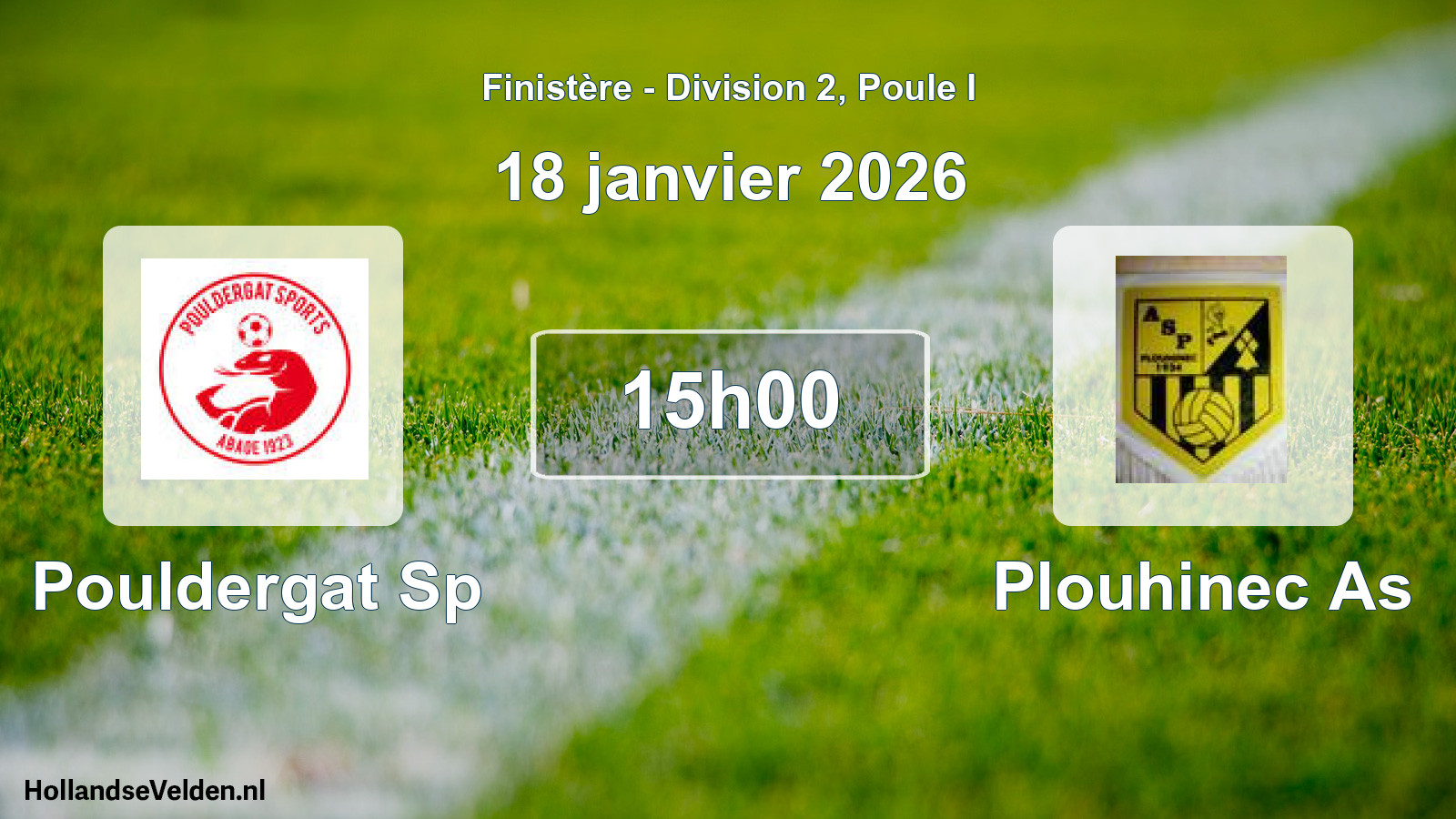 Geplande wedstrijd: Pouldergat Sp - Plouhinec As (18 janvier 2026)