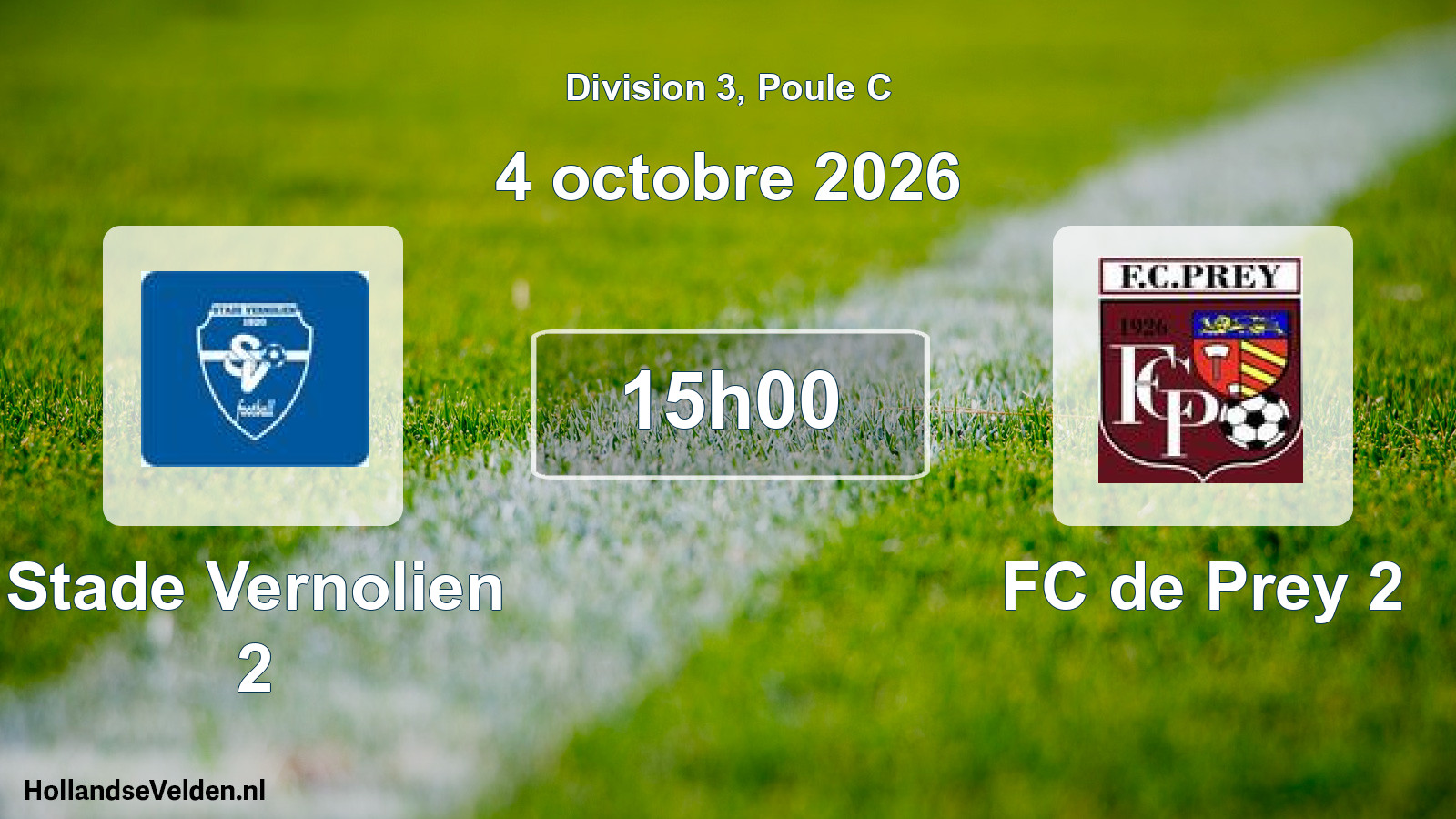 Match programmé: Stade Vernolien 2 - FC de Prey 2 (4 octobre 2026)
