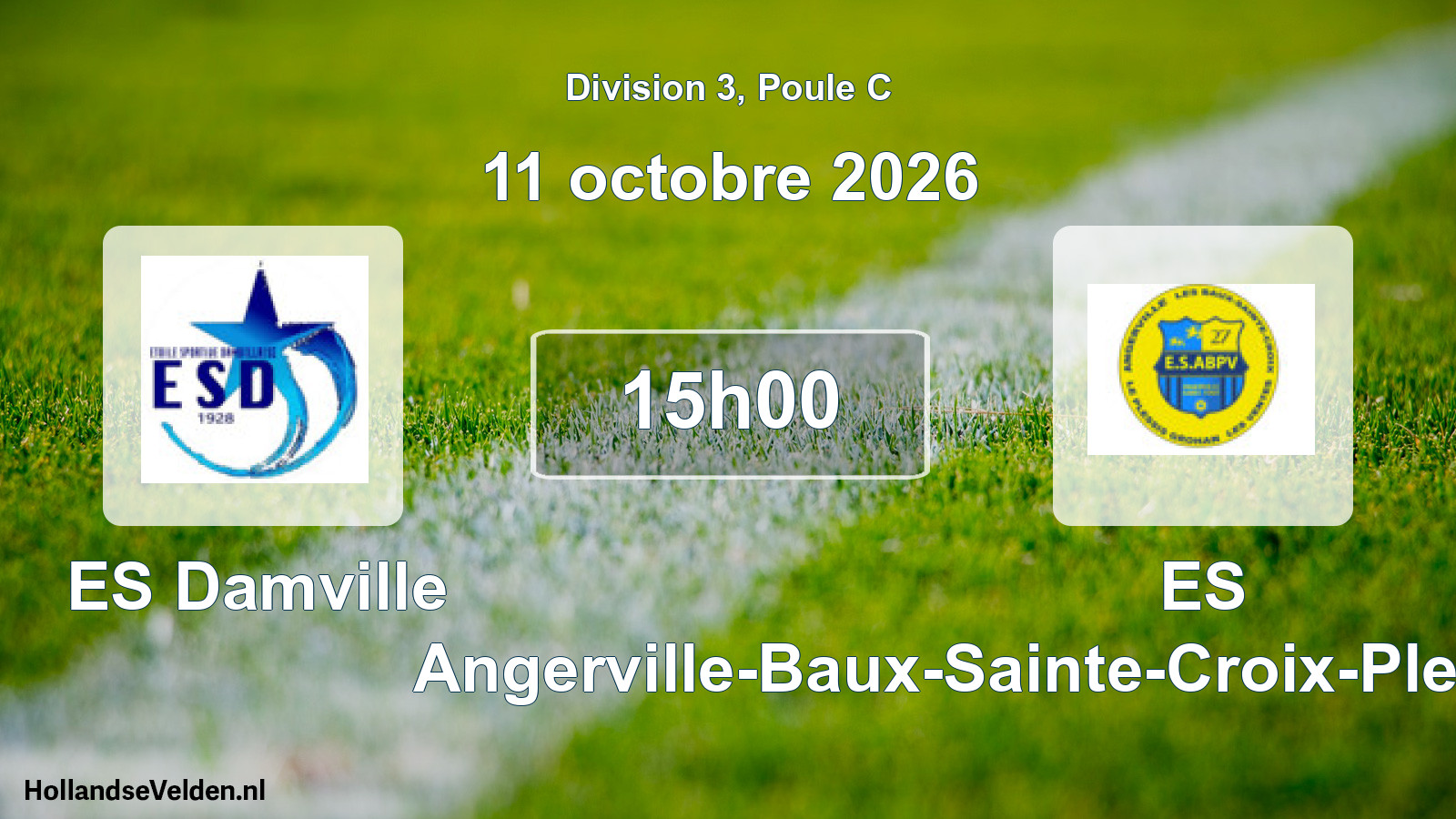 Match programmé: ES Damville - ES Angerville-Baux-Sainte-Croix-Plessis-Grohan-Ven (11 octobre 2026)