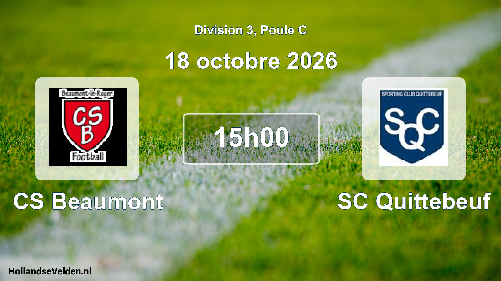 Match programmé: CS Beaumont - SC Quittebeuf (18 octobre 2026)