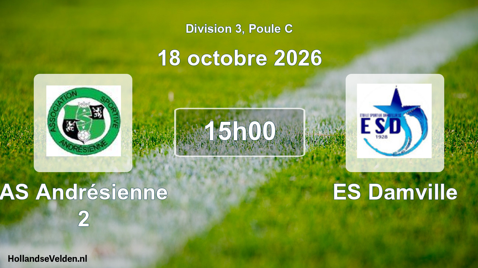 Match programmé: AS Andrésienne 2 - ES Damville (18 octobre 2026)