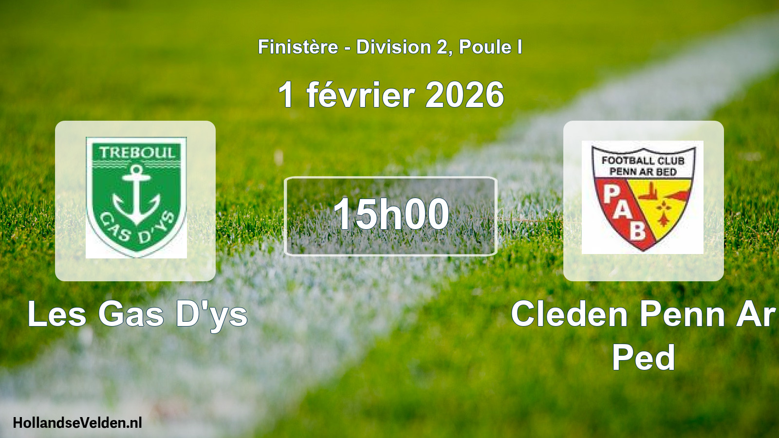 Scheduled Match: Les Gas D'ys - Cleden Penn Ar Ped (1 February 2026)