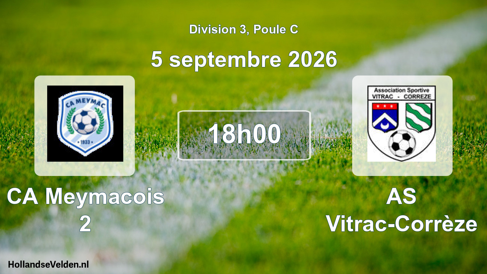 Match programmé: CA Meymacois 2 - AS Vitrac-Corrèze (5 septembre 2026)