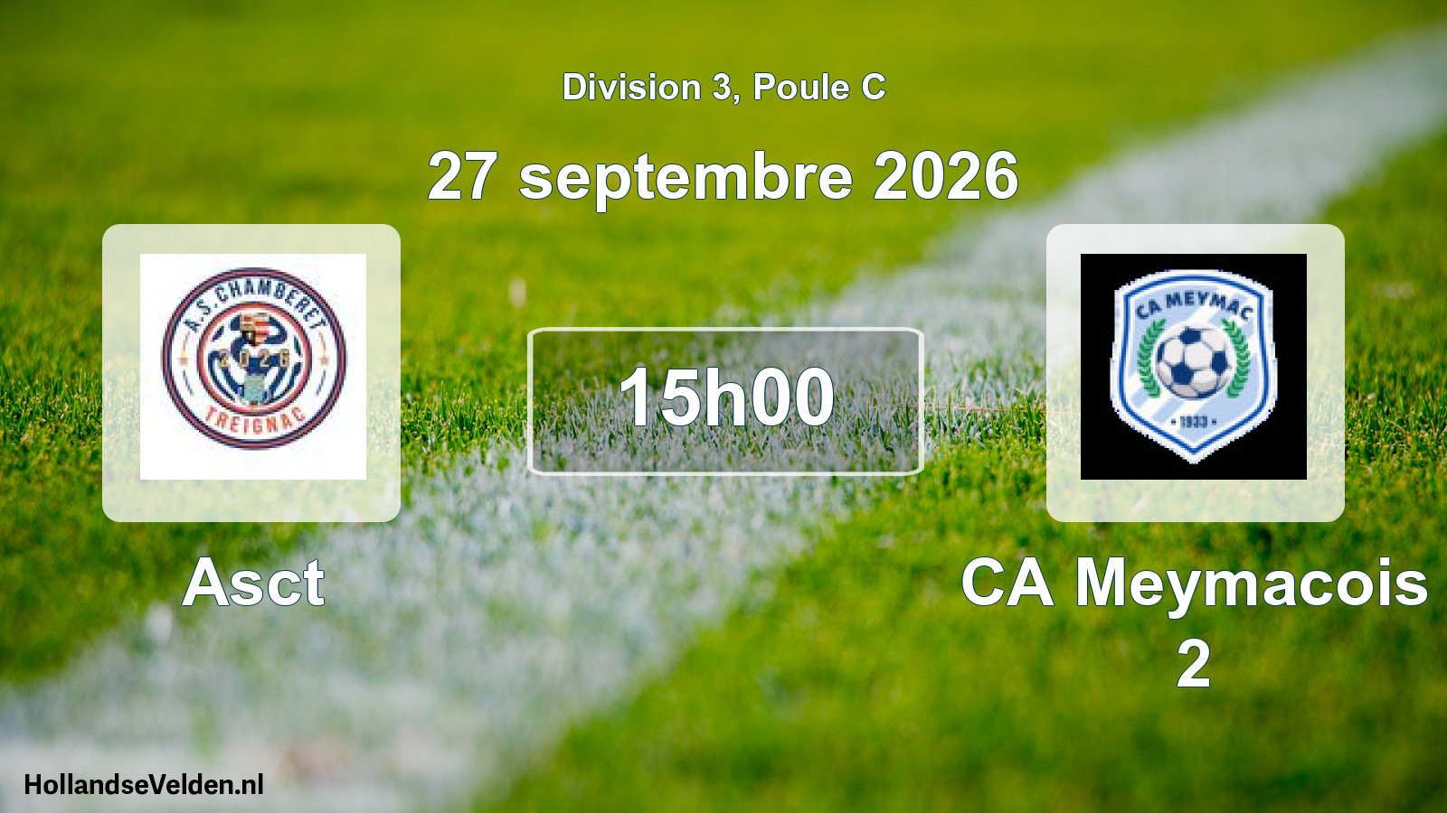 Match programmé: Asct - CA Meymacois 2 (27 septembre 2026)