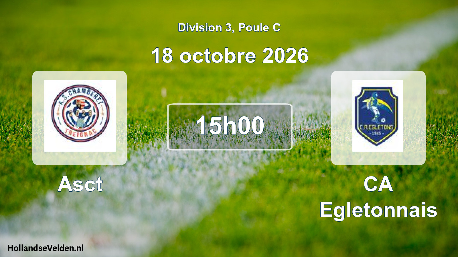 Match programmé: Asct - CA Egletonnais (18 octobre 2026)